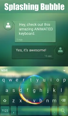 Splashing Bubble Keyboard android App screenshot 3